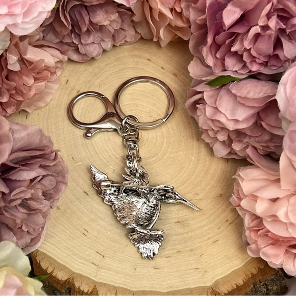 Beautiful Blue Crystal Hummingbird Keychain Charm - Picture 11 of 15